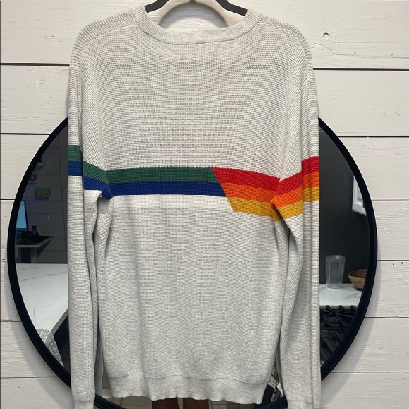 Outerknown Ivory Crewneck Sweater with Vibrant Stripes - Picture 5 of 6